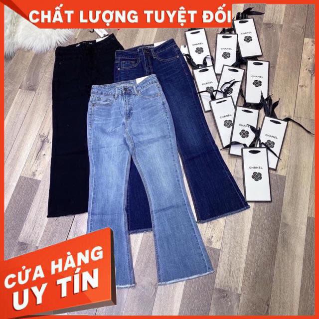 [hình thật] QUẦN JEANS ỐNG LOE ỐNG XẺ 1 bên- chất jeans đẹp xuất sắc