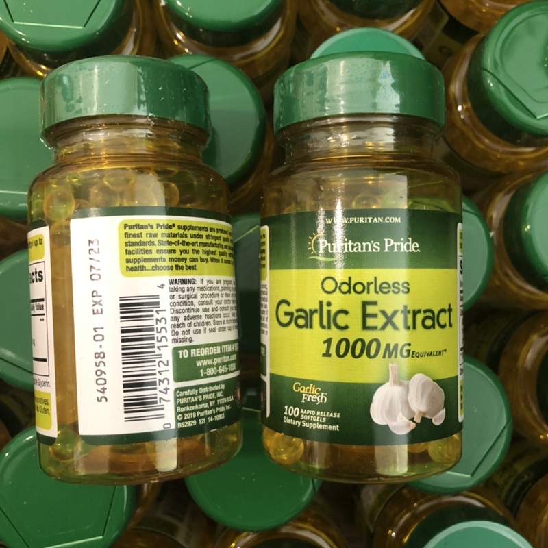 Puritan’s Pride Odorless Garlic 1000mg, 100 viên
