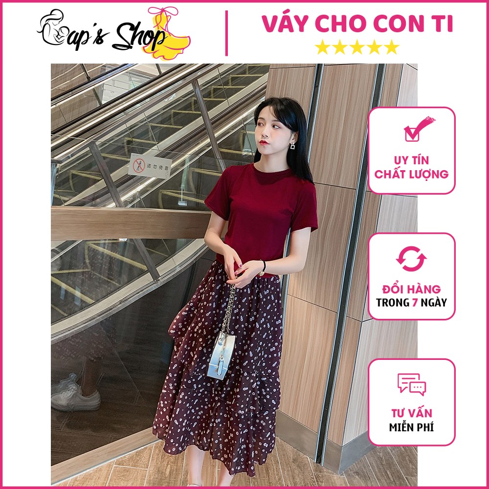 Set váy áo cho con ti chất cotton mềm mát, kiểu dáng trẻ trung thích hợp cho mẹ sau sinh trong mùa hè