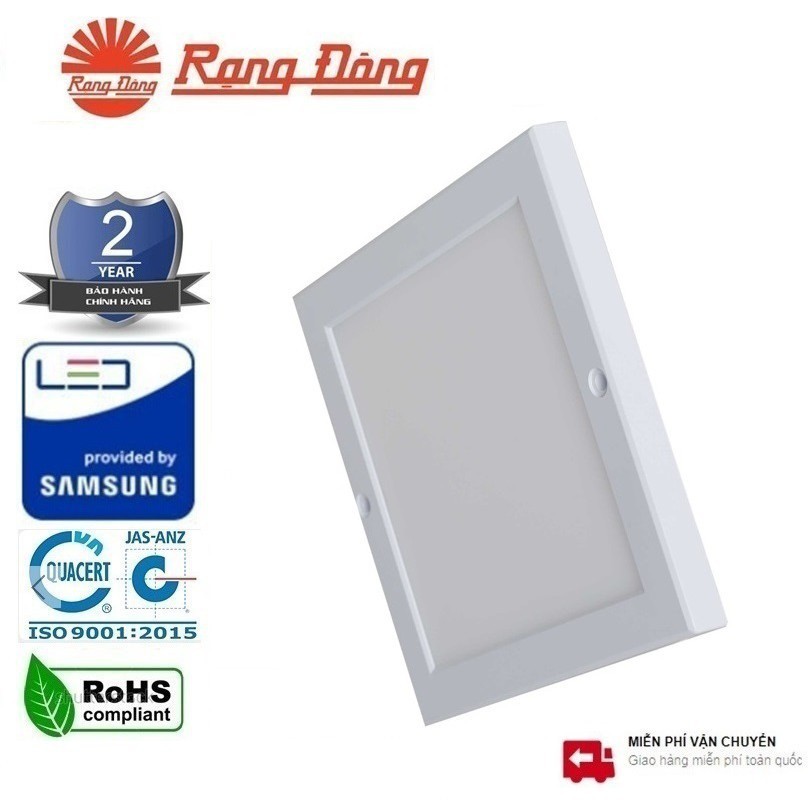 Đèn LED Ốp Trần Cảm Biến Rạng Đông D LN 10L 220x220/18W.PIR, Ánh Sáng Trắng/Vàng, ChipLED Samsung