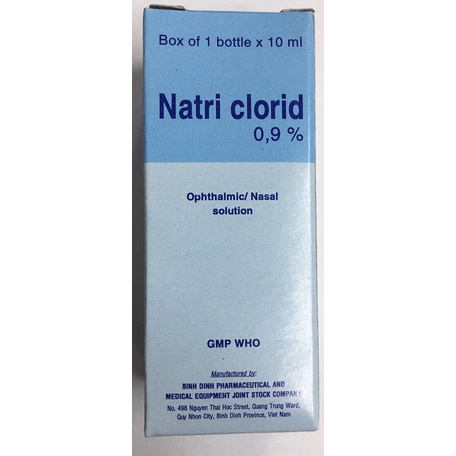 Natri clorid 0,9% nước muối sinh lý rửa mắt làm sạch mắt, rửa mũi