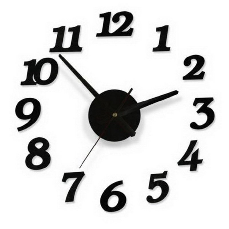 Đồng hồ dán tường DIY 3D cỡ lớn hiện đại chất liệu nhựa acrylic