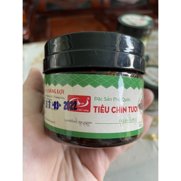 [Mẫu Mới 10 Hủ Đen] Tiêu Ngào Đường Sáng Lợi Đặc Sản Phú Quốc Hủ 200G (Combo 10 Hủ)