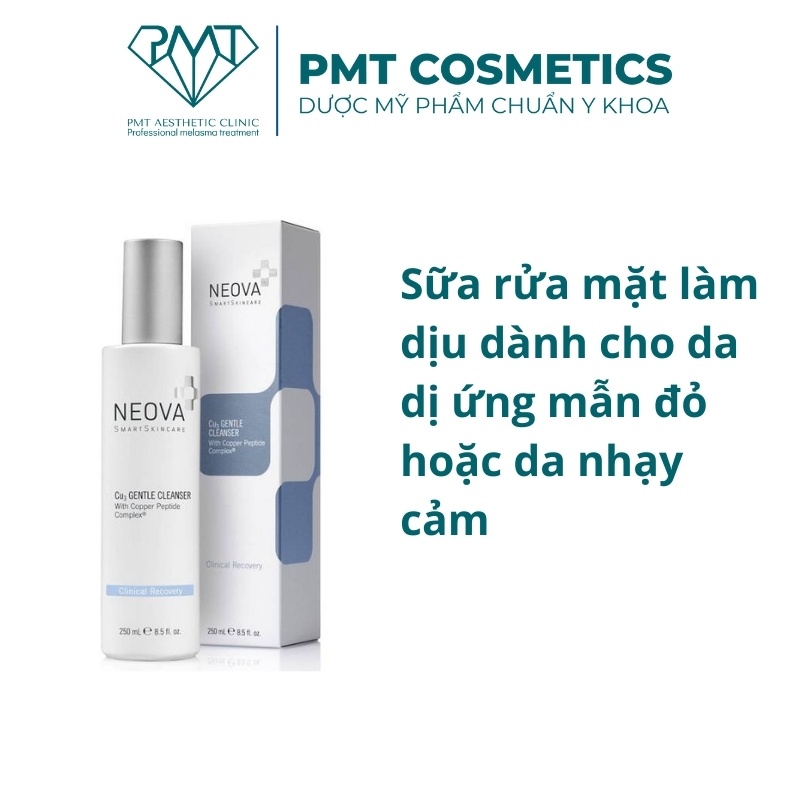Sữa rửa mặt làm dịu dành cho da dị ứng mẫn đỏ hoặc da nhạy cảm NEOVA Cu3 Gentle Cleanser