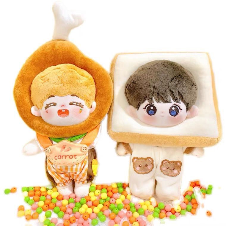 Đội đầu doll 15/20cm hình bánh gối/đùi gà/trứng ốp