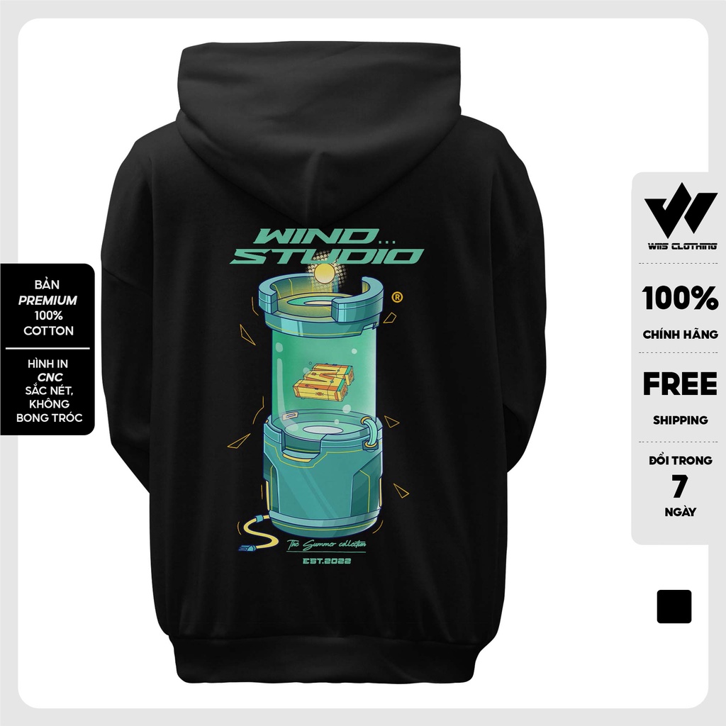Áo hoodie form rộng WIIS bản Premium unisex nỉ bông TUBE thời trang nam nữ oversize ulzzang