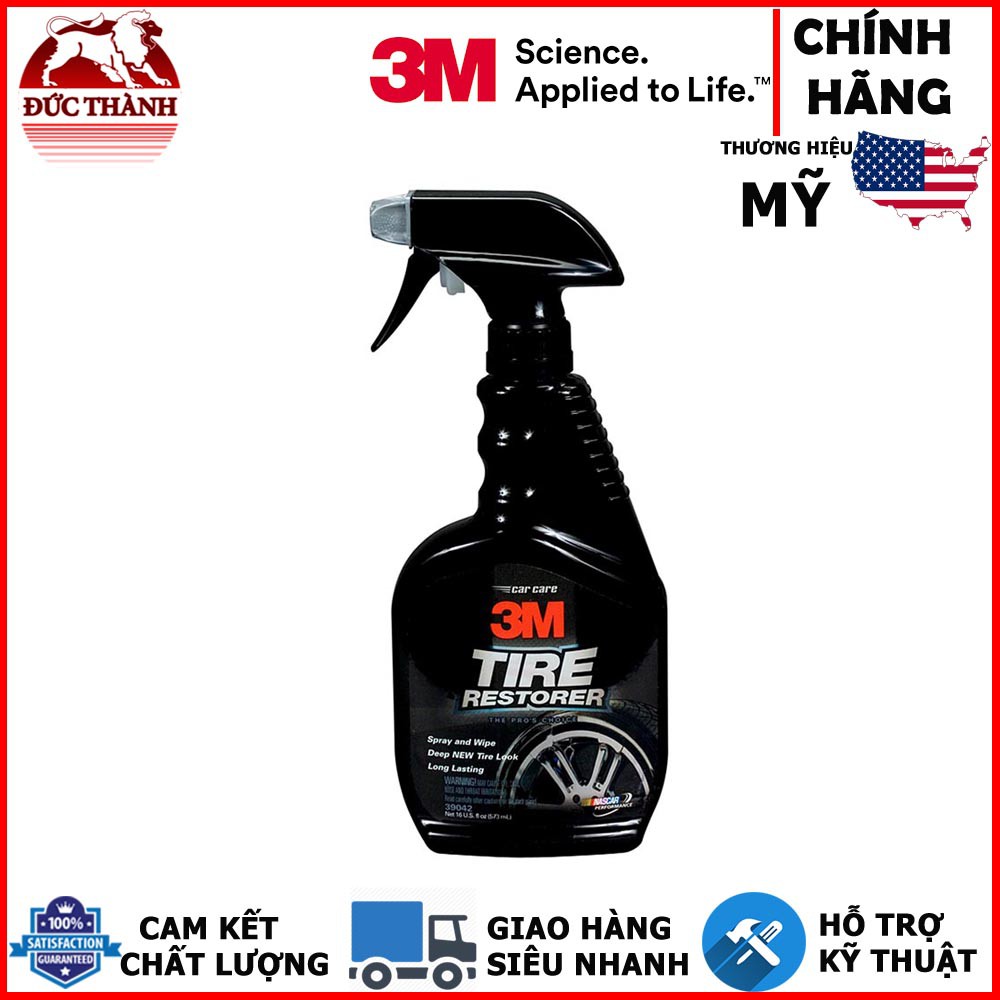Bộ 2 Chai xịt chăm sóc lốp phục hồi cao su - 3M Tire Restorer PN39042 473ml (Đen)