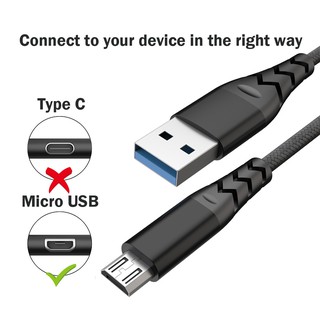Micro USB Fish Tail Braided Durable Cable Data Fast Charging For Android Phone