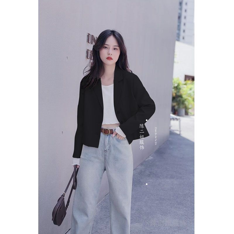 Bộ Áo Khoác Dài Tay + Quần Short Dáng Rộng Thời Trang Thu Đông Phong Cách Hồng Kông Cá Tính Cho Nữ | BigBuy360 - bigbuy360.vn