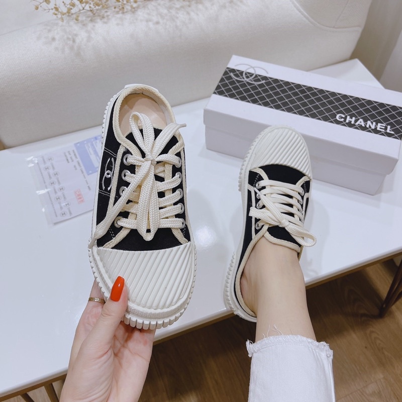 (C.C) Giày Sục Thể Thao Đế Độn 3cm Sneaker Dáng Đẹp