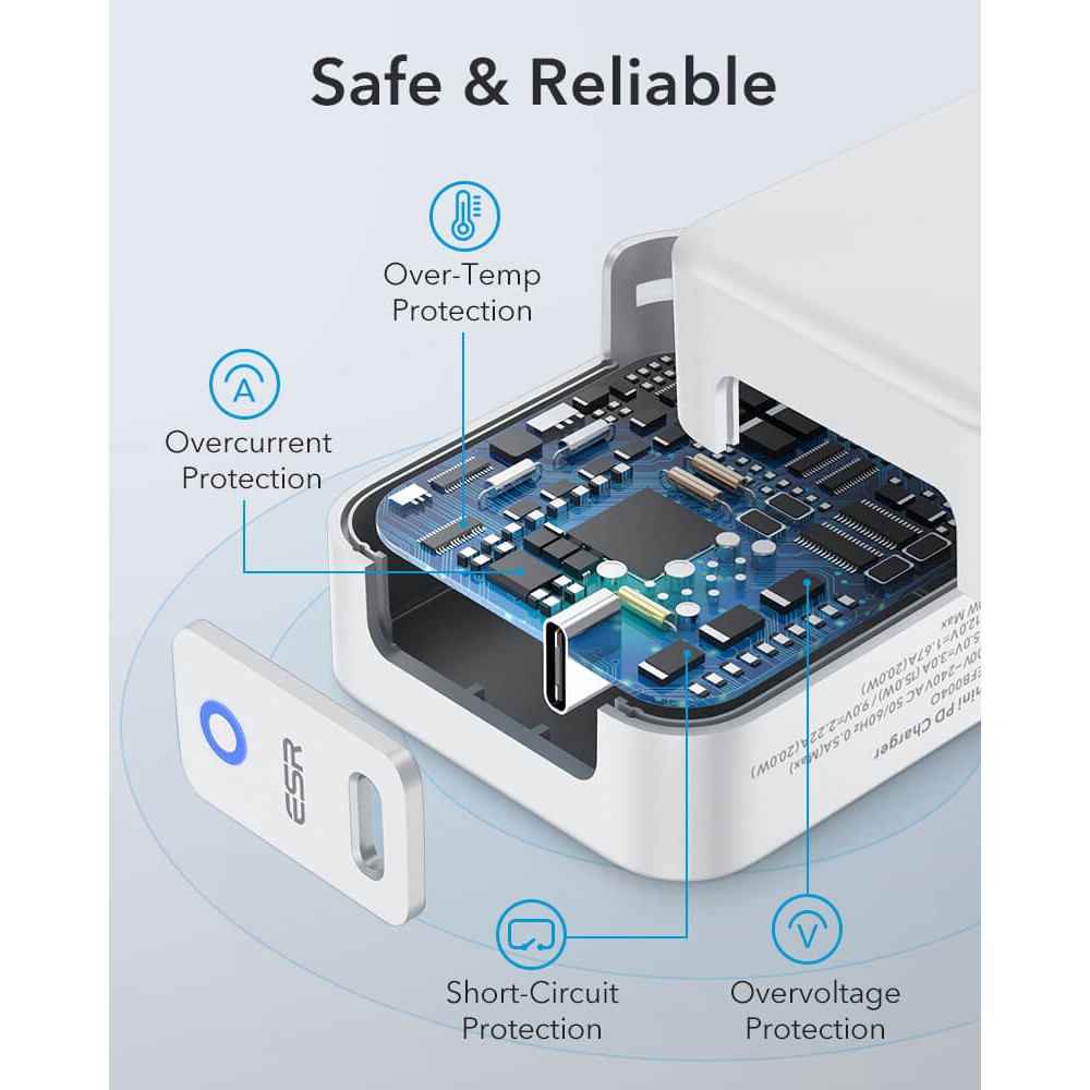 Cục sạc nhanh ESR mạnh mẽ cao cấp dành cho IP12/12 Pro Max/Pro/Xs Max/Note 20 Ultra