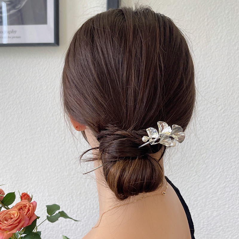 Kẹp Tóc Kim Loại Mạ Vàng / Bạc Phong Cách Trung Hoa