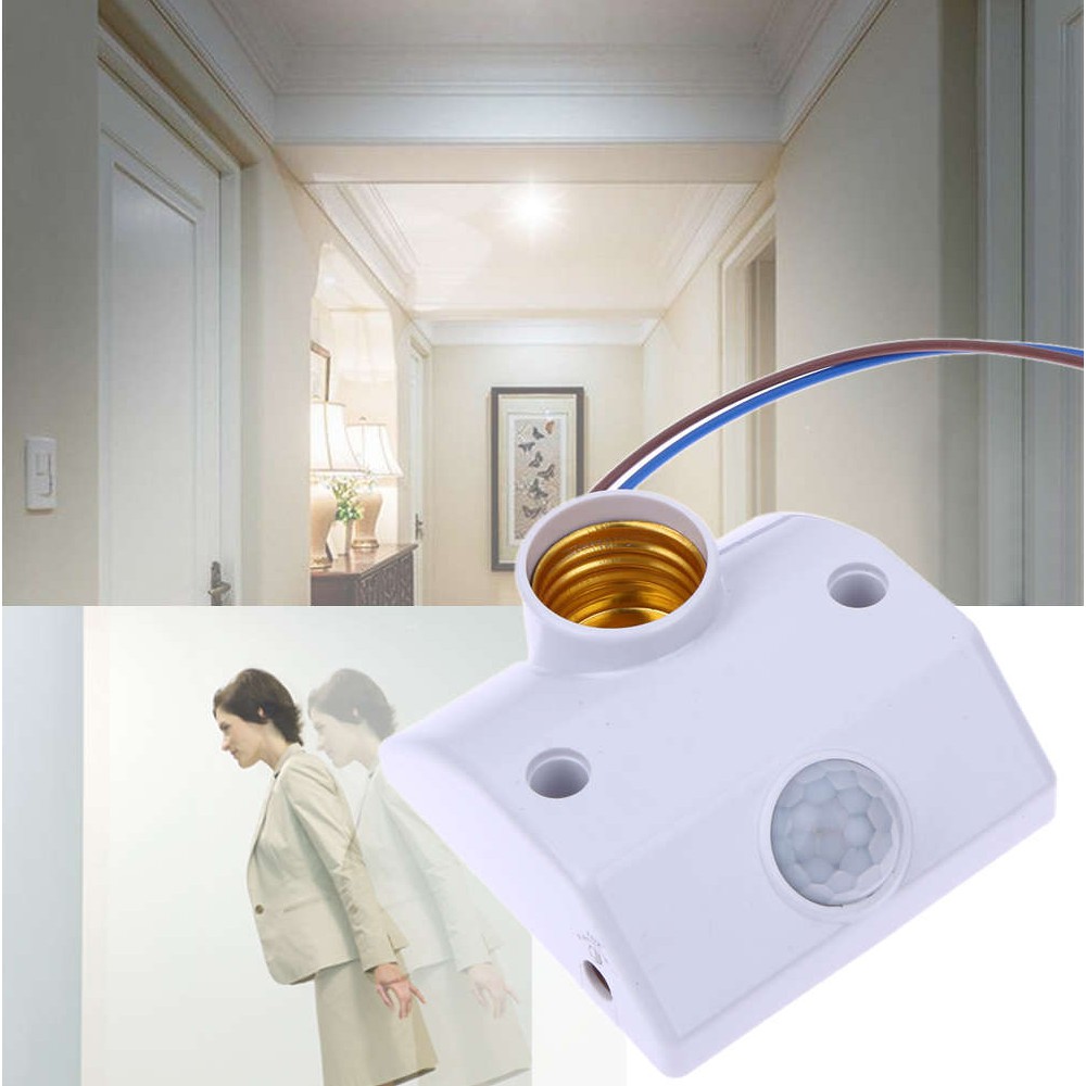 Chuôi Đèn Cảm Biến Chuyển Động + Bóng Đèn Led Tròn 12W ánh sáng trắng