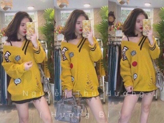 Áo len trễ vai giang zozo