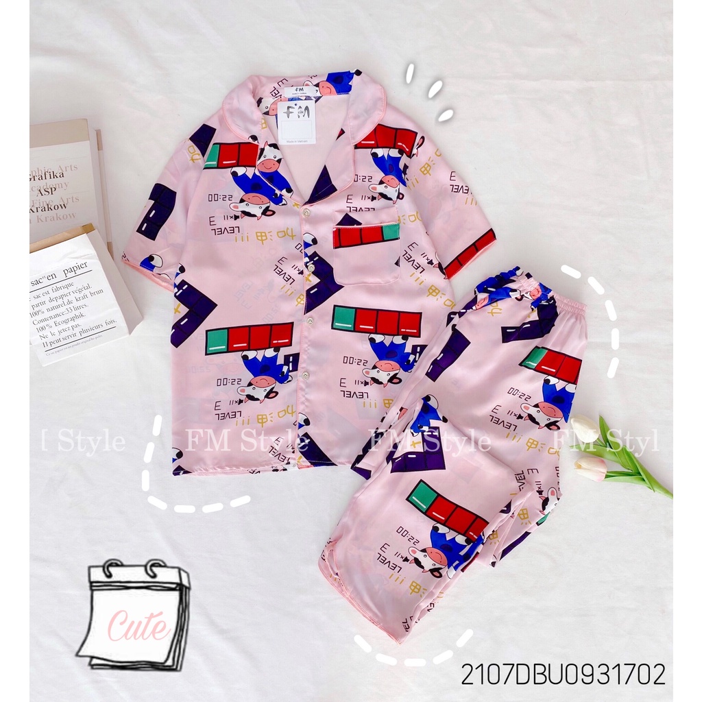 Đồ bộ pijama Fm Style dài tay mặc nhà hoạ tiết dễ thương siêu xinh chất vải kate xịn 211011070 | BigBuy360 - bigbuy360.vn