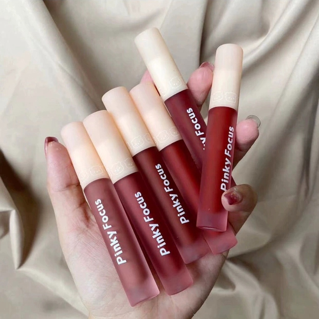 Son kem gấu PINKY FOCUS mịn lì mềm môi căng mọng Cotton Powder Yarn Mist Lip Mud siêu hot trend PINKYFOCUS PKFC02 | BigBuy360 - bigbuy360.vn