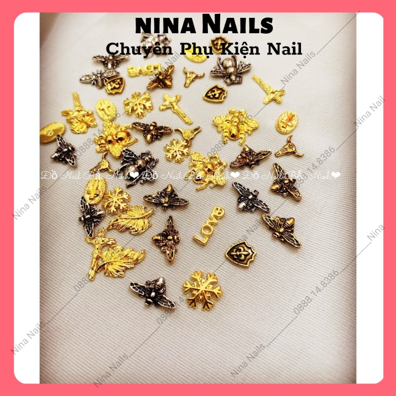 Set 10 Charm Nail Trang Trí Móng Cao Cấp