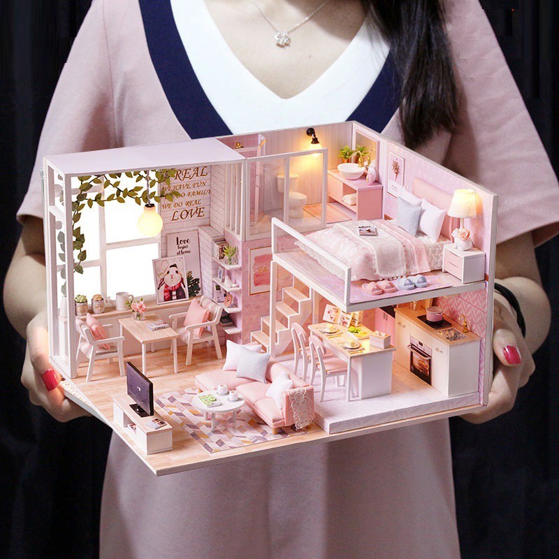 Mô hình nhà DIY Doll House Cuộc Sống Yên Bình Tranquil Life Kèm Mica Chống bụi, Bộ dụng cụ và Keo dán