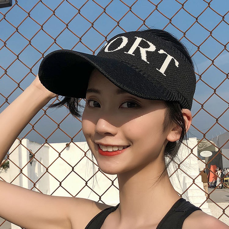 Buy 1 Free 1 Women Visor Hat Korean Fashion Sports Cap Beach Large Brim Folding Sun UV Protection