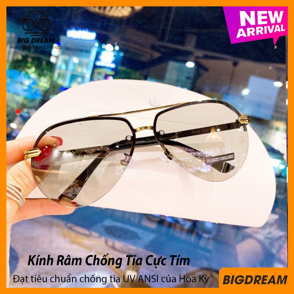 Mắt kính mát nam đổi màu dùng cả ngày và đêm tròng Polaroid chống tia UV - Kính mát nam đổi màu cao cấp BDMER767