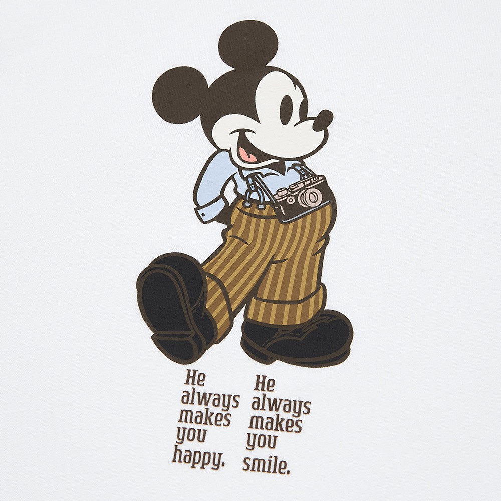 DISNEY Áo Thun Uniqlo Ngắn Tay In Hình Chuột Mickey Thời Trang Unisex 41482