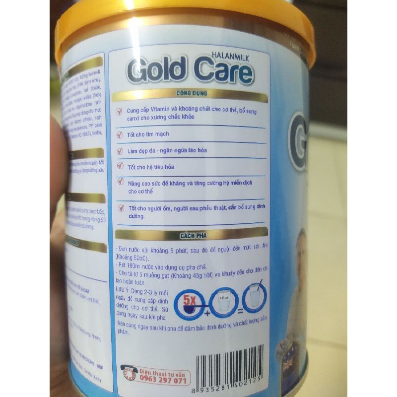 PHỤC HỒI SỨC KHOẺ SAU SINH , SAU MỔ - SỮA BỘT HALANMILK GOLD CARE 400g- Đông trùng hạ thảo, sữa non, nano curcumin