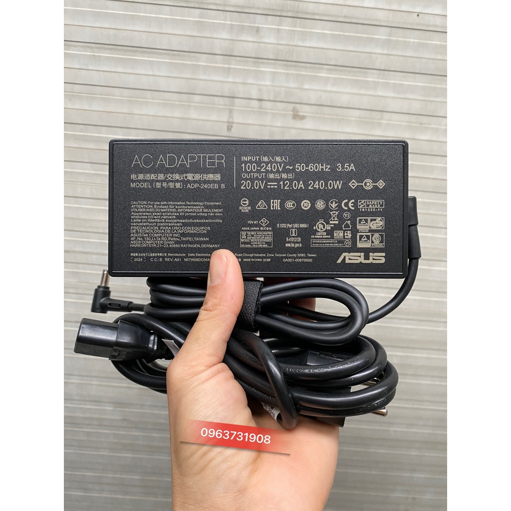 Adapter sạc pin cho laptop Asus 20.0V-12.0A 240W