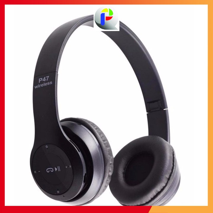 Tai nghe chụp Bluetooth P47 đa năng - hỗ trợ cắm thẻ nhớ, jack 3.5 nghe nhạc chơi game | BigBuy360 - bigbuy360.vn