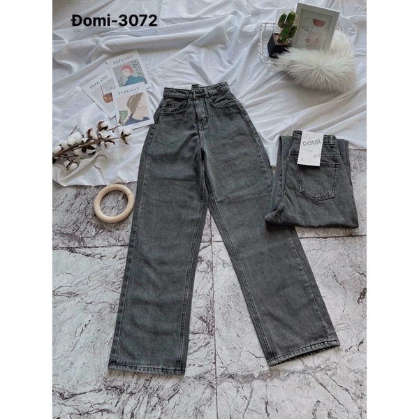 Quần Baggy Nữ Lưng Cao Ống Rộng 40kg-55kg, Quần Baggy Jean Nữ Size SML Hàng VNXK Ms3072