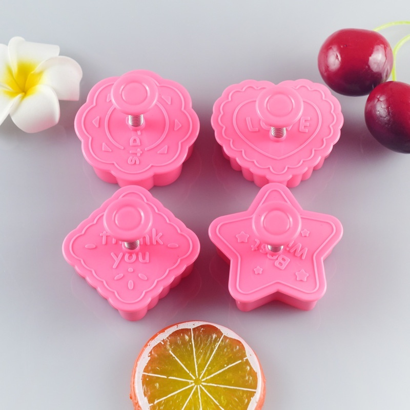 Set 4 Khuôn Nhấn Chữ 3d Trang Trí Bánh