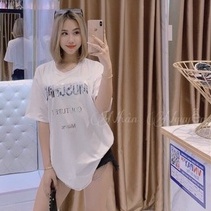 Áo Thun Nữ FREESHIP Áo Phông Trắng Moschino Tráng Gương Chất Cotton Đẹp Form Rộng Tay Lỡ freesize dưới 65kg mã  A20