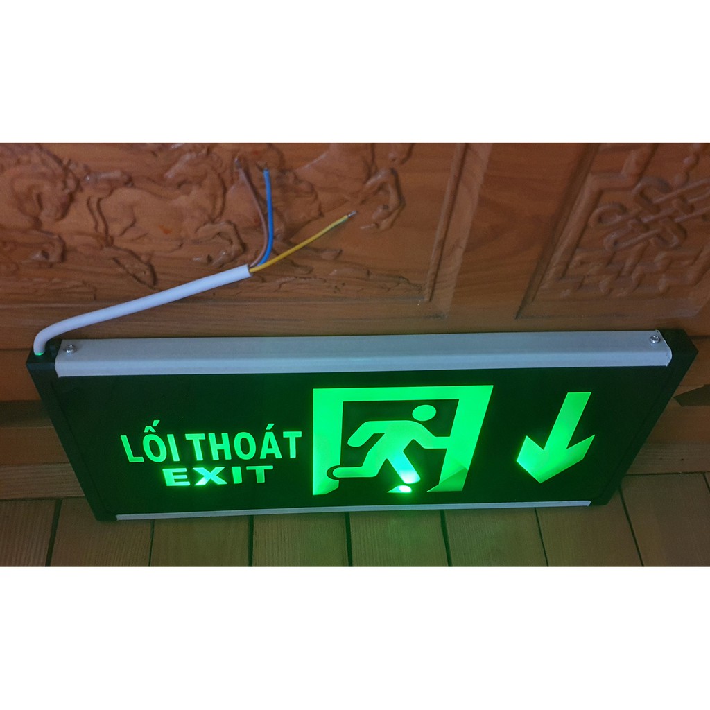 ĐÈN THOÁT HIỂM ĐÈN EXIT 2 MẶT HƯỚNG XUỐNG