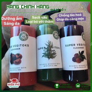[FREESHIP- HÀNG CHÍNH HÃNG] Sữa Rửa Mặt Rau Củ Super Vegitoks Xanh 300ml
