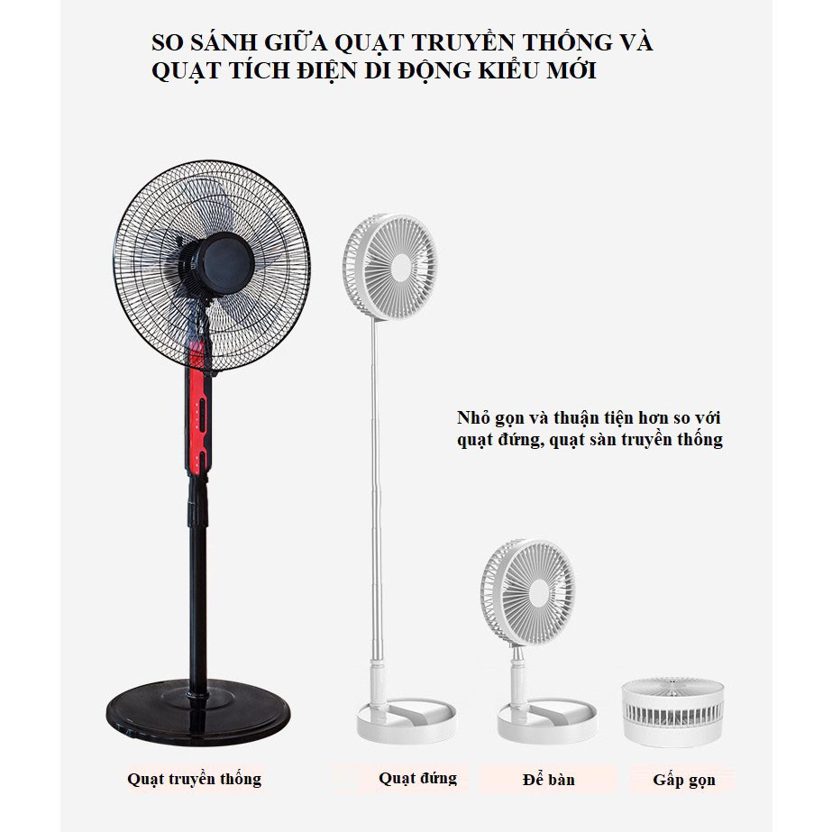 Quạt tích điện để bàn TN134 loại 5 cánh loại Hịn nhất tặng điều khiển siêu nhỏ gọn dễ dang mang đi | BigBuy360 - bigbuy360.vn