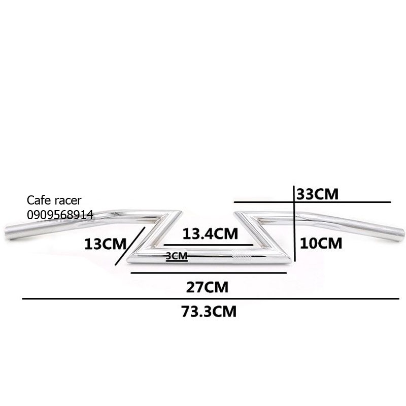 Ghi đông chữ Z loại 25mm dùng cho Honda reblet 300 Harley X48 883  XL1200