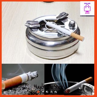 Gạt tàn inox bấm nút tiện dụng