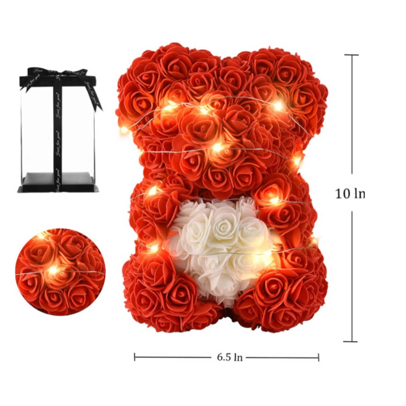 Bộ 10 Bông Hoa Hồng Nhân Tạo Có Đèn LED 9 Màu Dùng Để Trang Trí Cây Thông Giáng Sinh / Tiệc Cưới