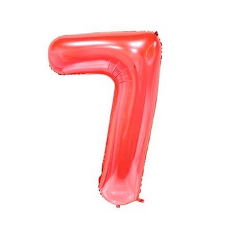 Bong Bóng Số Màu Đỏ 40cm - Red Number Foil Balloons BSO03