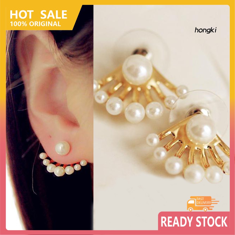 Đôi khuyên tai đính ngọc trai nhân tạo thời trang cho nữ