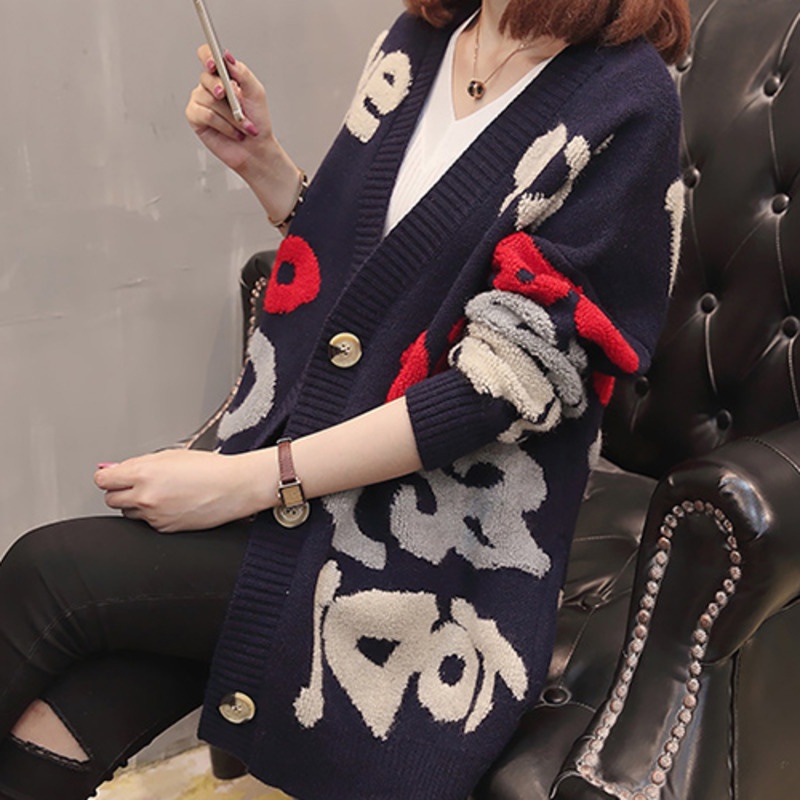 Áo khoác cardigan dệt kim tay dài