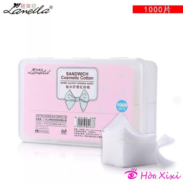 Bông tẩy trang Laneila hộp 1000 miếng BT45