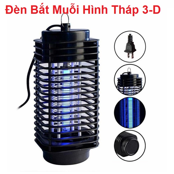 Đèn Bắt Muỗi, Diệt Côn Trùng, Thế Hệ Mới Thông Minh - Hình Tháp 3D Kiêm Đèn Ngủ - Sử Dụng Đèn LED - An Toàn Tiện Dụng