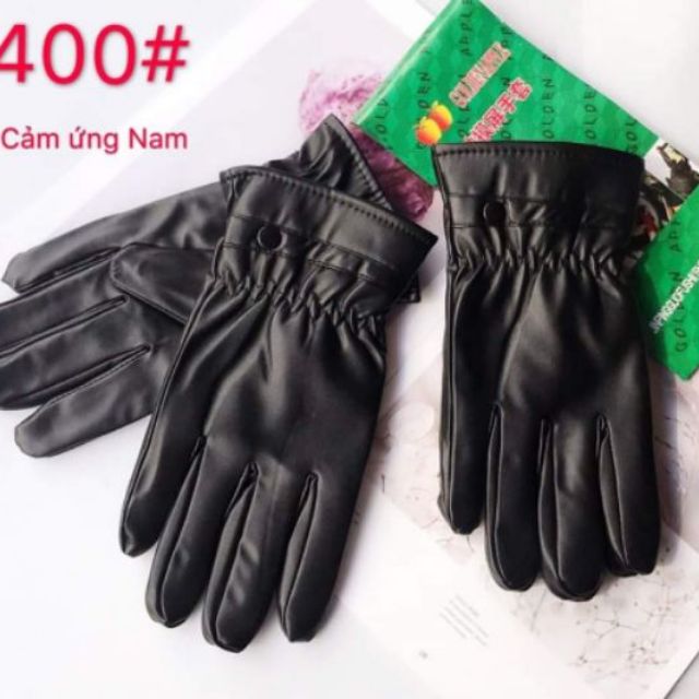 Găng tay da cảm ứng điện thoại nam