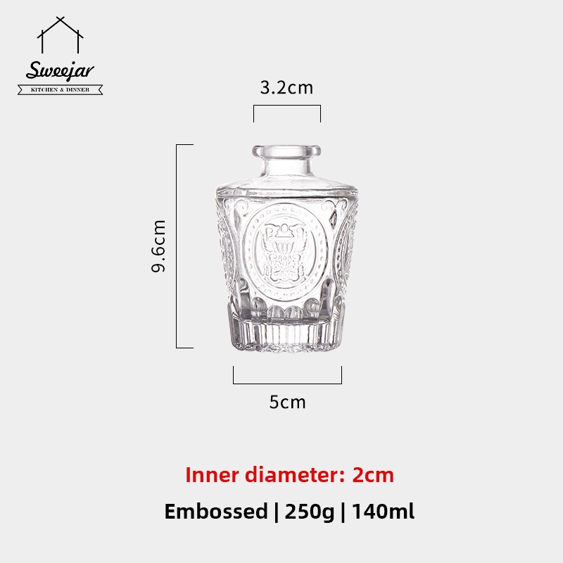 SWEEJAR Lọ hoa thủy tinh dập nổi phong cách châu Âu trang trí nhà cửa
