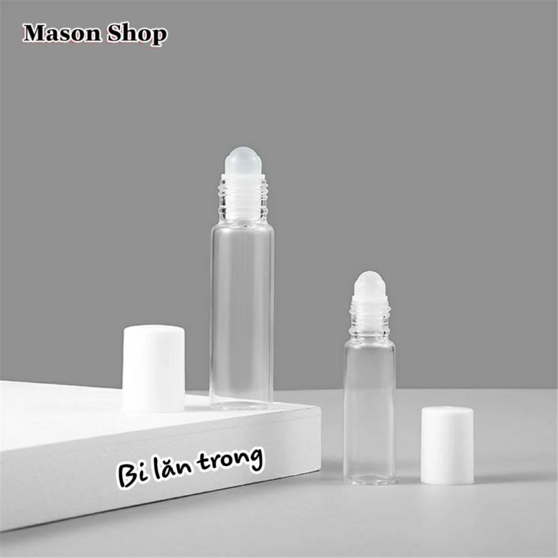 CHAI CHIẾT NƯỚC HOA DẠNG LĂN 10ml/ VỎ LỌ BI LĂN DẦU DỪA mini nhỏ chiết mỹ phẩm màu trong nâu mờ