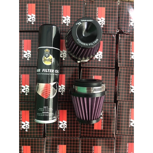 combo pô e bánh ú + tẩm dầu lọc gió sprayking chính hãng + co tuỳ chỉnh