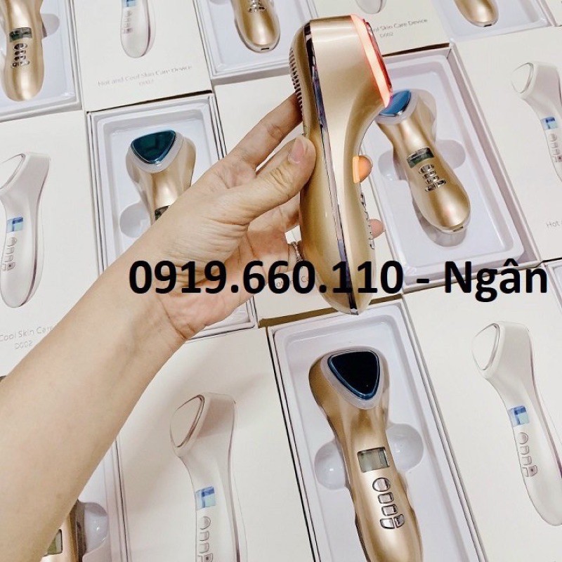 Búa điện di nóng lạnh mini massage ion ánh sáng sinh học trẻ hóa da D002