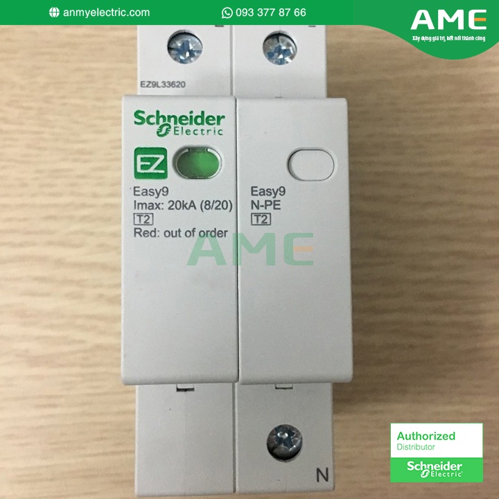 Chống sét lan truyền dòng cắt 20kA loại 1P+N Easy9 Schneider_EZ9L33620