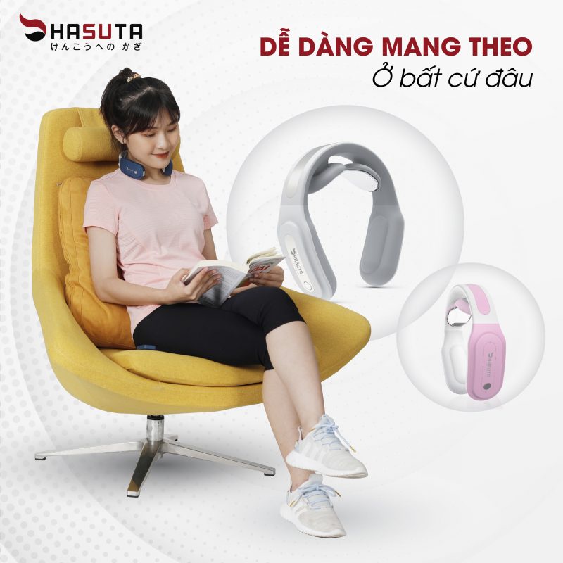 Máy massage cổ Hasuta HMN-160 Massage bằng cơ chế xung điện TENS ( giúp giảm đau cổ vai gáy )