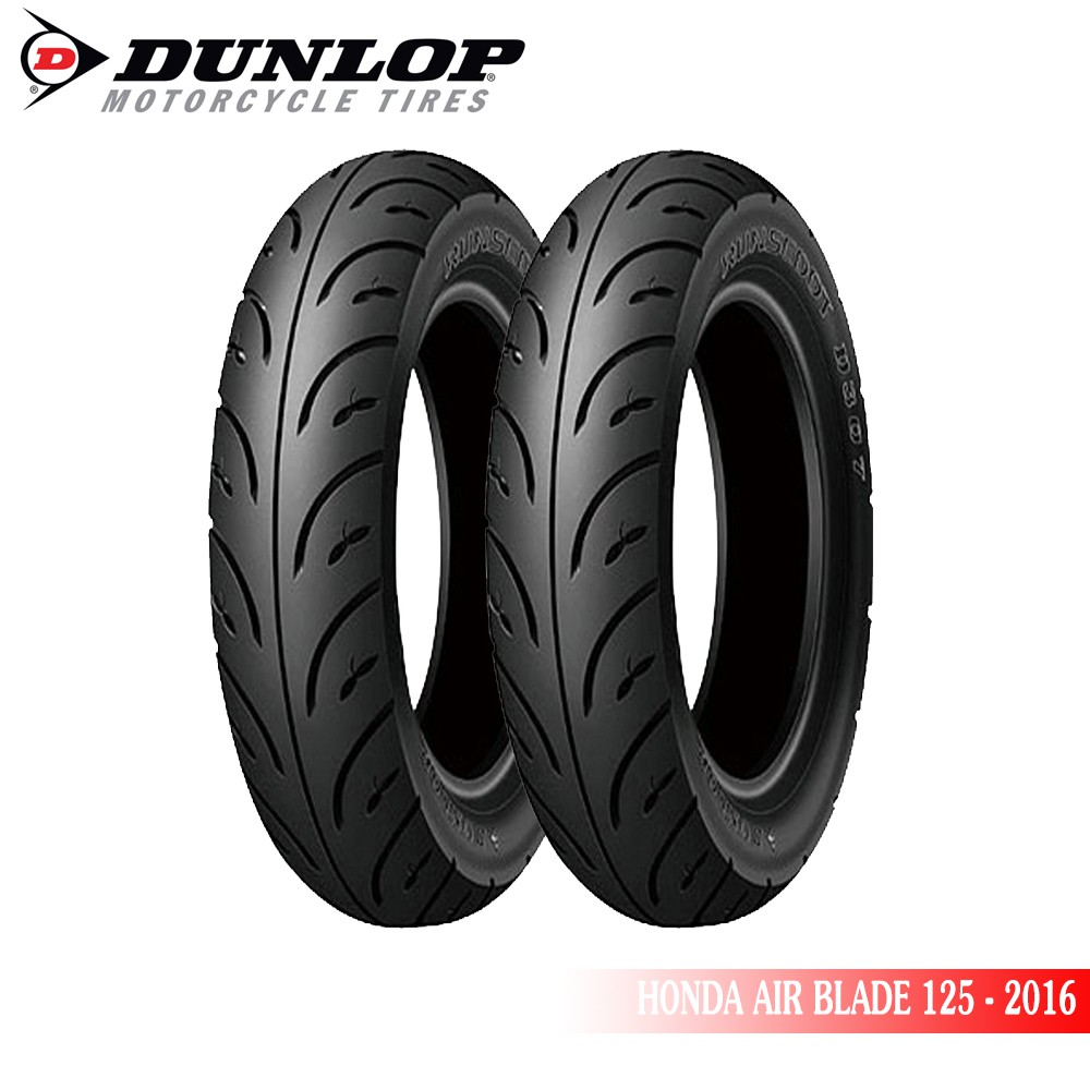 Cặp lốp ( Vỏ ) xe HONDA AIR BLADE 125 2016 DUNLOP TRƯỚC 80/90-14 D307 và SAU 90/90-14 D307 _ Lốp Trung Thành